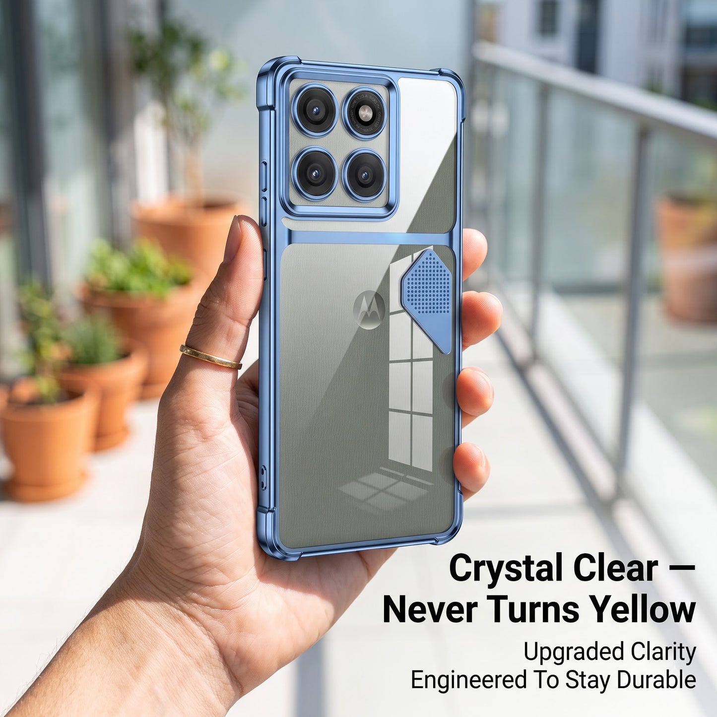 Motorola Edge 60 Pro 5G Dual-Tone Transparent Shockproof Heat Dissipation Case