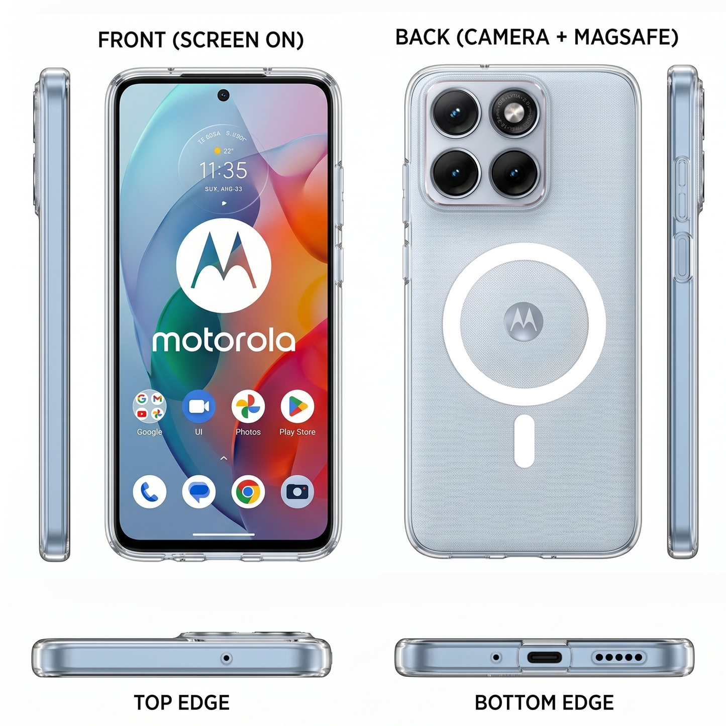 Motorola Edge 70 Fusion 5G Clear Anti-Yellow MagSafe Protective Case