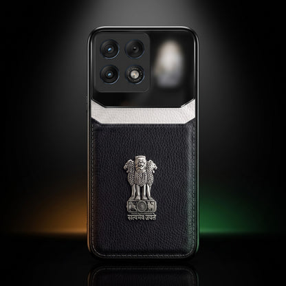 Motorola Edge 70 Pro 5G Satyamev Jayate 3D Metal Leather Back Case
