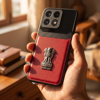 Motorola Edge 70 Pro 5G Satyamev Jayate 3D Metal Leather Back Case