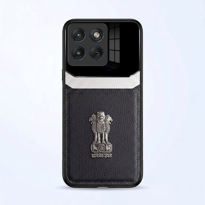 Motorola Edge 70 Fusion 5G Satyamev Jayate 3D Metal Leather Back Case