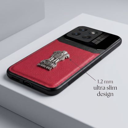 Motorola Edge 70 5G Satyamev Jayate 3D Metal Leather Back Case