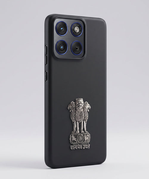 Motorola Edge 60 Pro 5G Compatible Satyamev Jayate 3D Metal Emblem Sticker