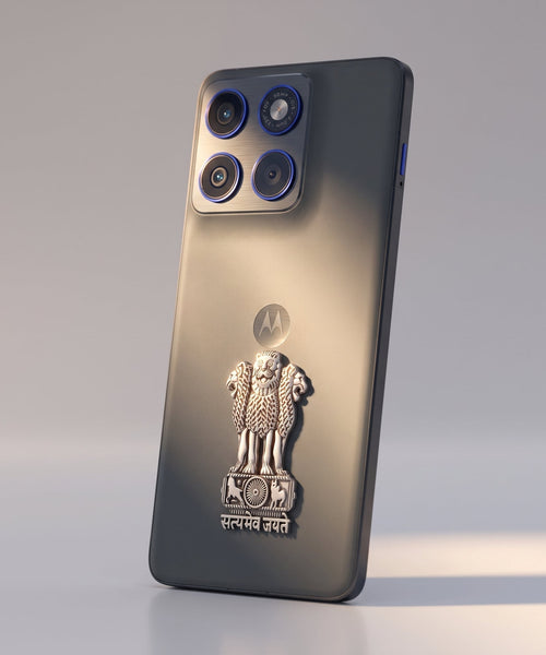 Motorola Edge 70 5G Compatible Satyamev Jayate 3D Metal Emblem Sticker