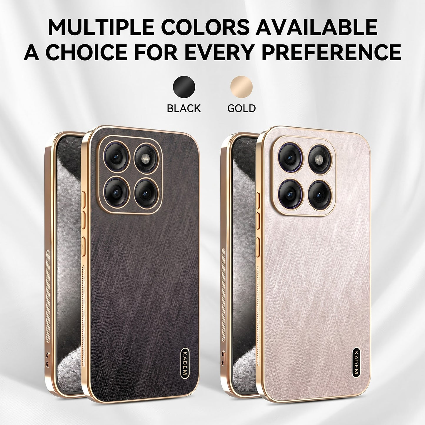 Motorola Edge 70 5G Premium Electroplated Frame Gold Thread Pattern Soft Case