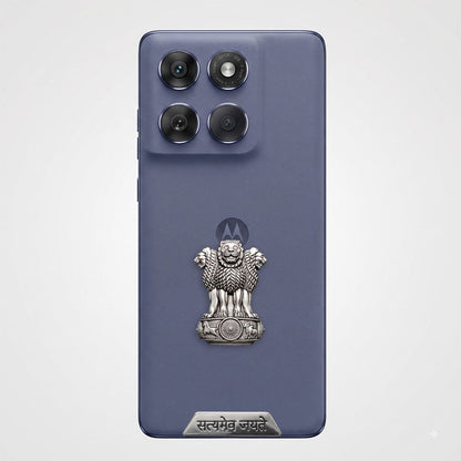 Motorola Edge 60 Fusion 5G Compatible Satyamev Jayate 3D Metal Emblem Sticker