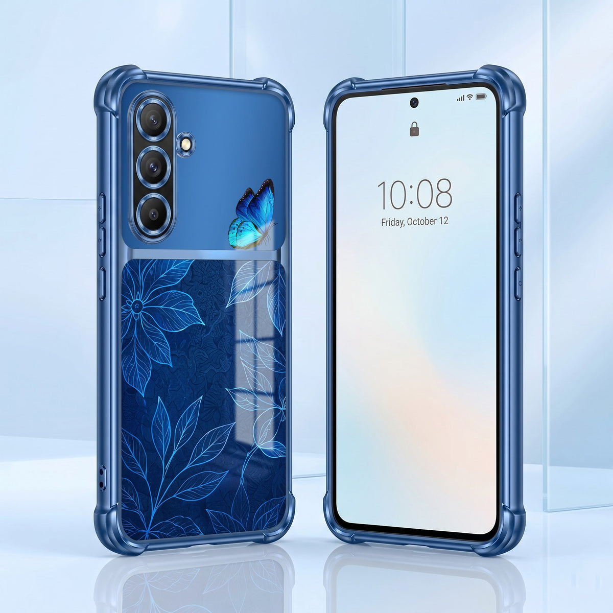 Samsung Galaxy A56 5G Azure Butterfly Dual-Tone Transparent Airbags Case