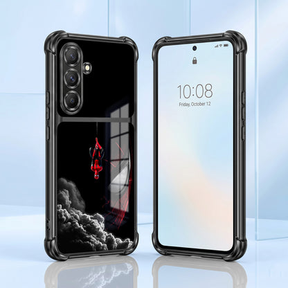 Samsung Galaxy A36 5G Crimson Spider Web Dual-Tone Transparent Airbags Case