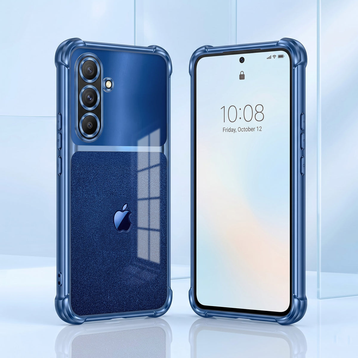 Samsung Galaxy A36 5G Apple Blue Glitter Dual-Tone Transparent Airbags Case