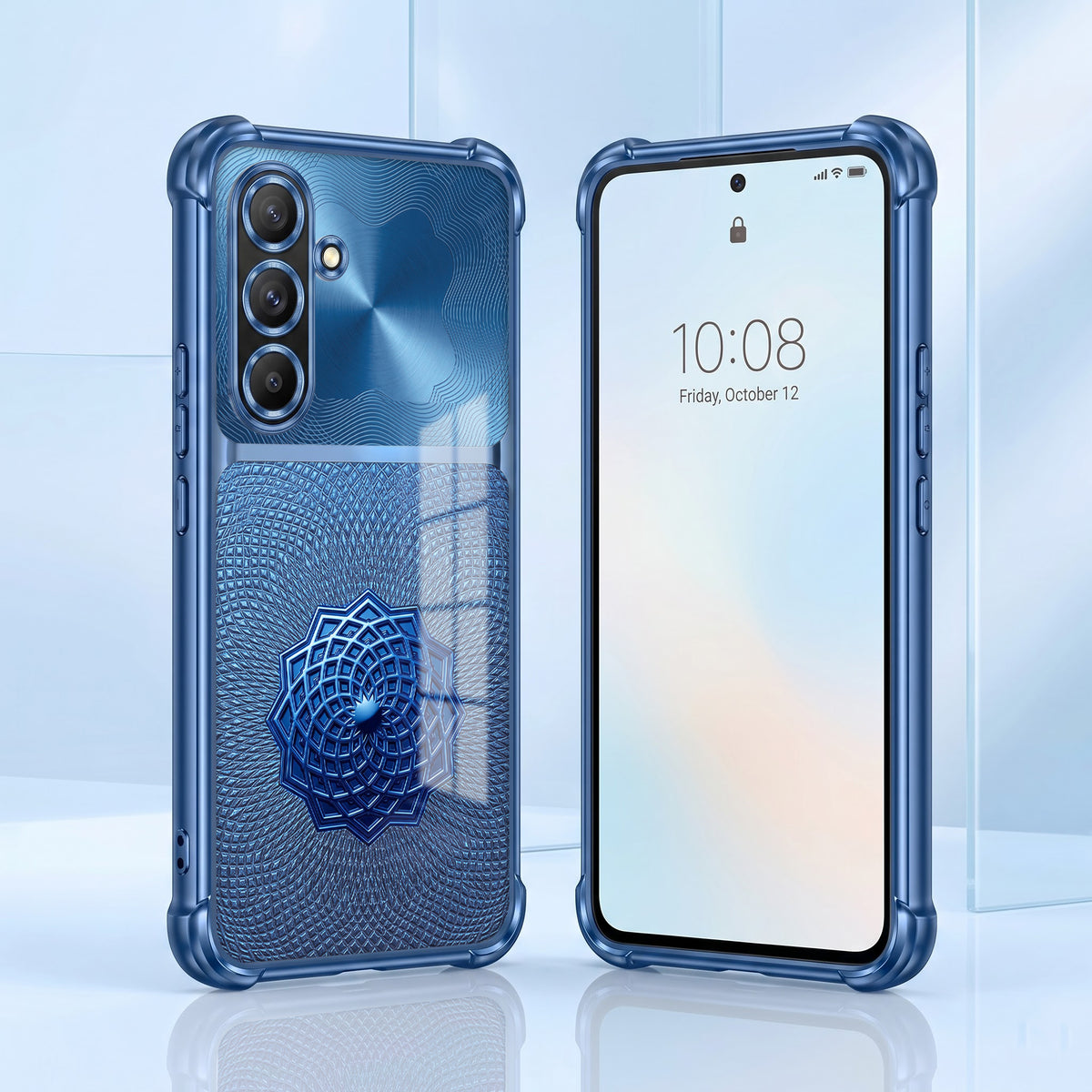Samsung Galaxy A36 5G Blue Rose Luxe Dual-Tone Transparent Airbags Case