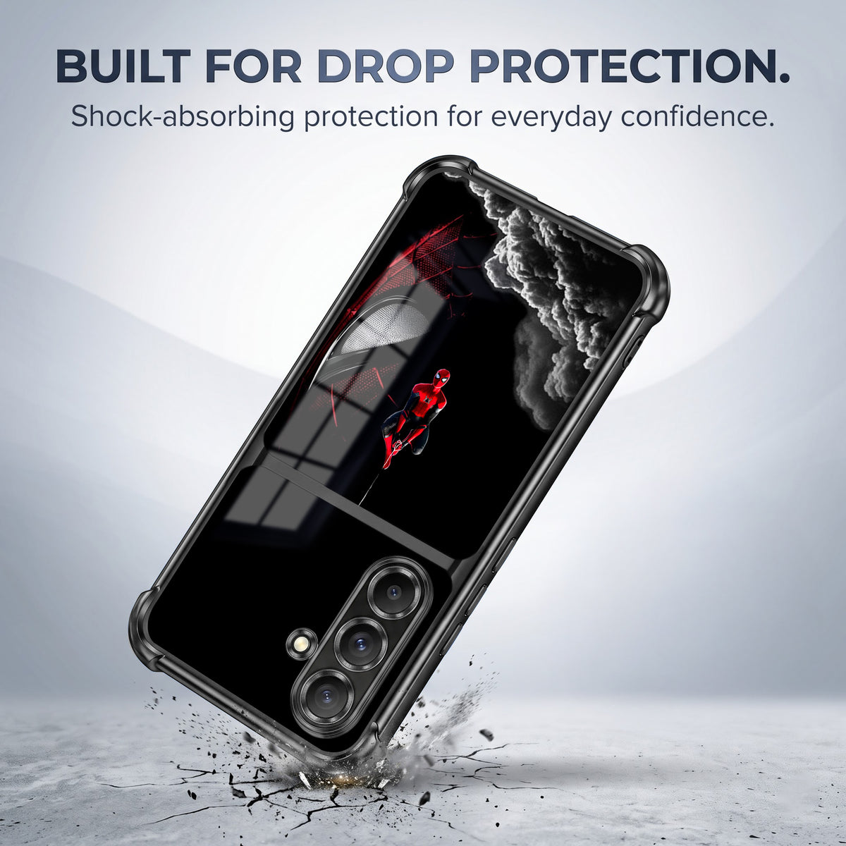 Samsung Galaxy A36 5G Crimson Spider Web Dual-Tone Transparent Airbags Case