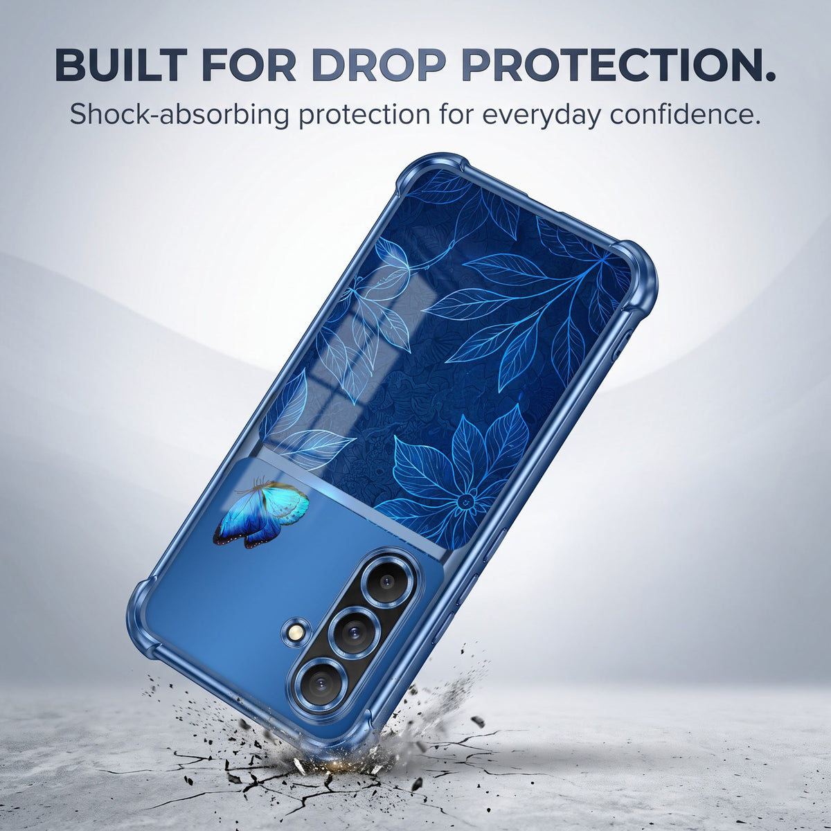 Samsung Galaxy A56 5G Azure Butterfly Dual-Tone Transparent Airbags Case