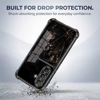 Samsung Galaxy A36 5G Gold Poker Cards Dual-Tone Transparent Airbags Case