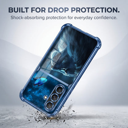 Samsung Galaxy A36 5G Mystic Lion Butterfly Dual-Tone Transparent Airbags Case