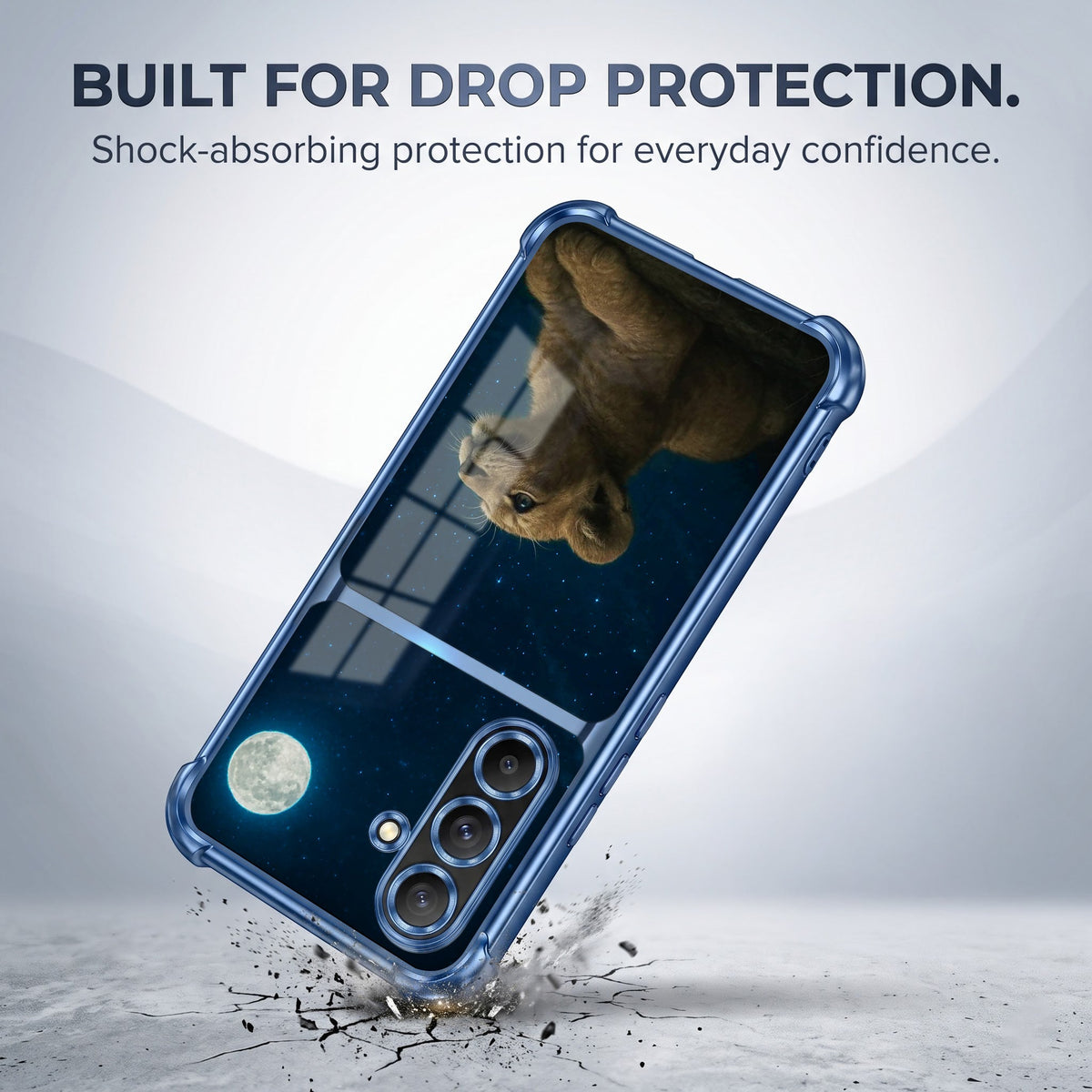 Samsung Galaxy A56 5G Moonlit Baby Lion Dual-Tone Transparent Airbags Case