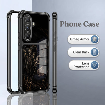 Samsung Galaxy A36 5G Gold Poker Cards Dual-Tone Transparent Airbags Case