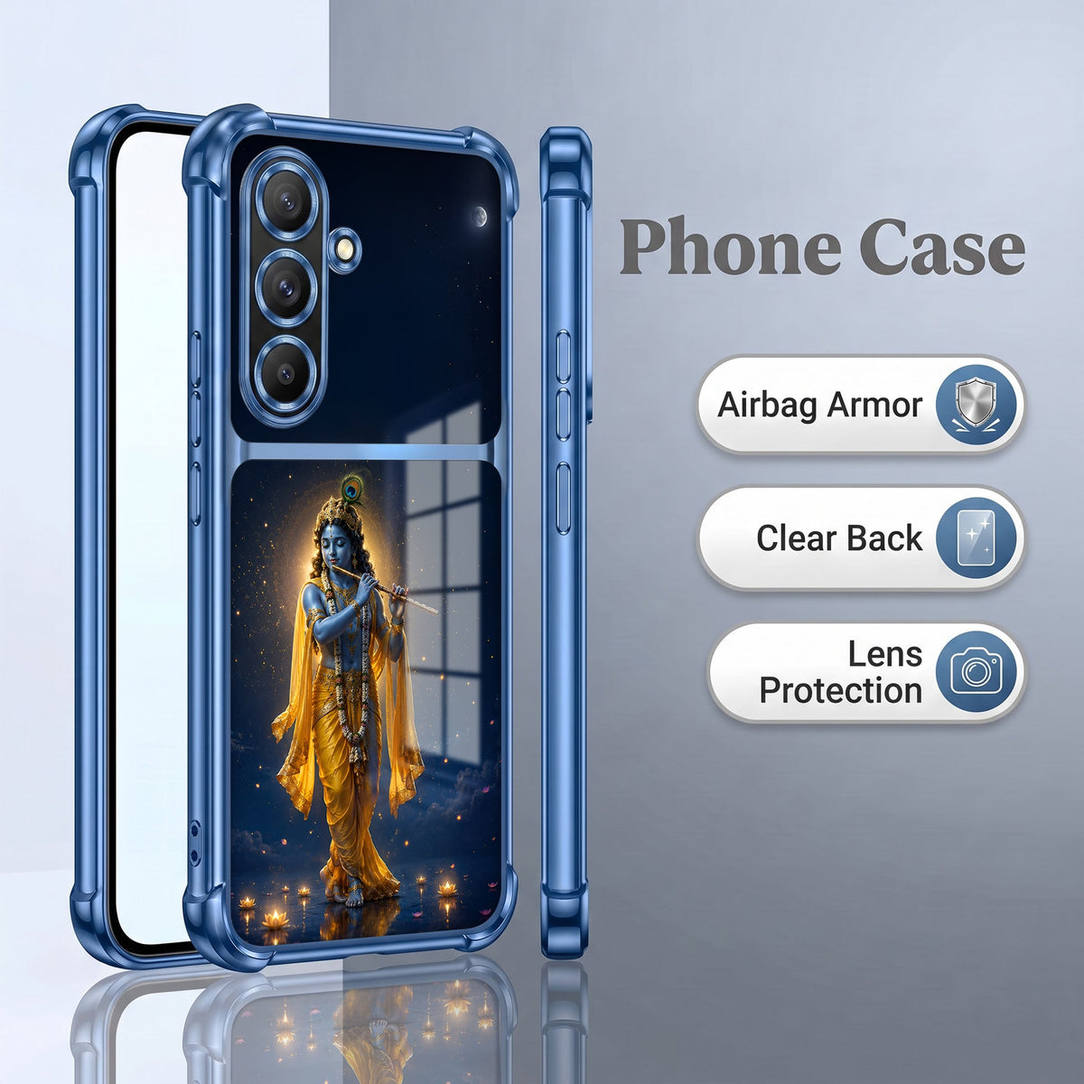 Samsung Galaxy A56 5G Divine Krishna Dual-Tone Transparent Airbags Case