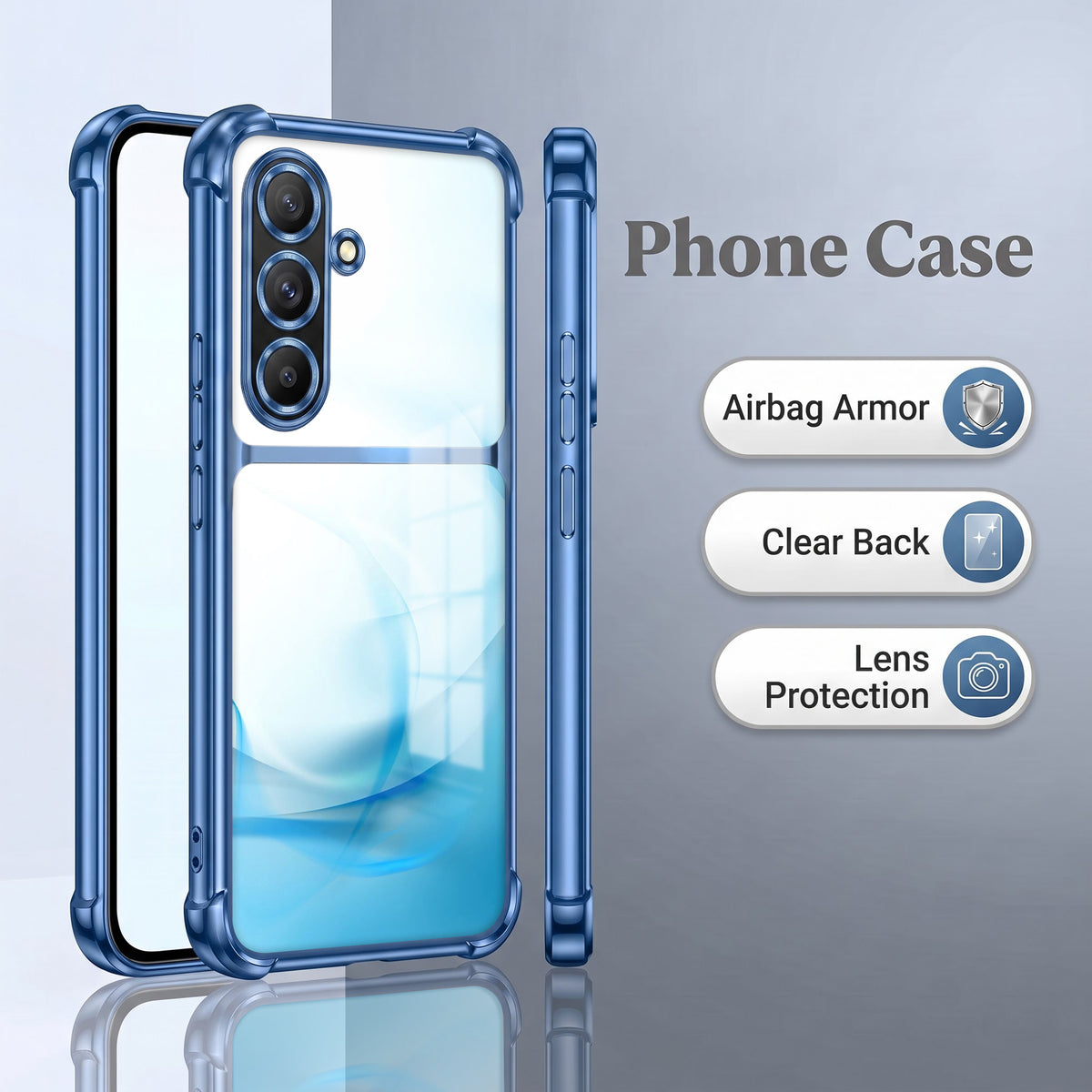 Samsung Galaxy A36 5G Crystal Blue Dual-Tone Transparent Airbags Case