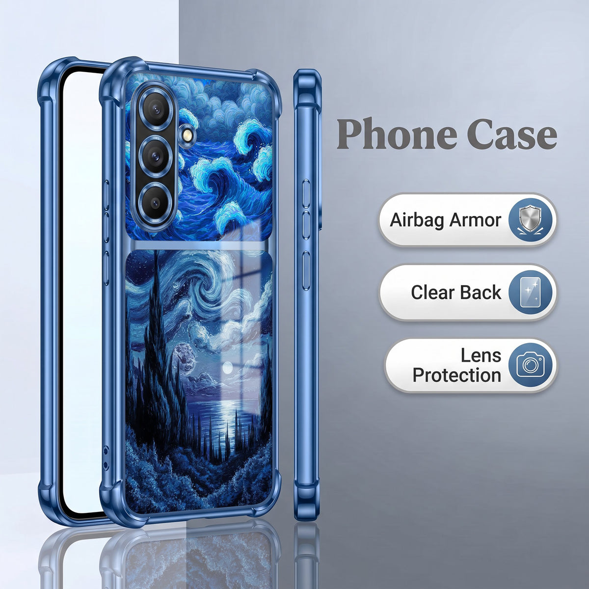 Samsung Galaxy A56 5G Midnight Ocean Dual-Tone Transparent Airbags Case