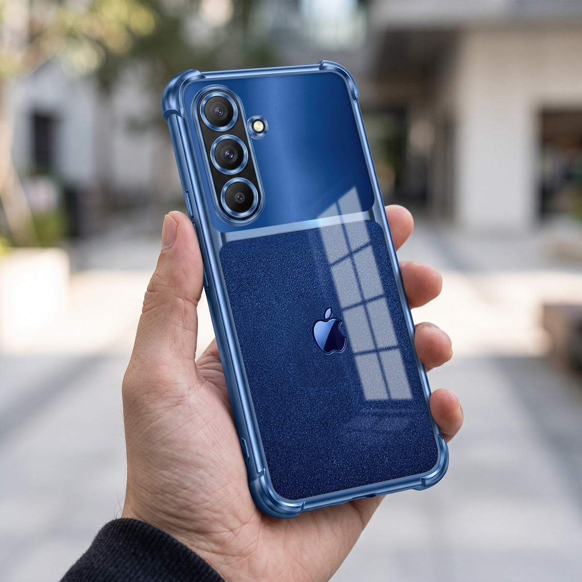 Samsung Galaxy A36 5G Apple Blue Glitter Dual-Tone Transparent Airbags Case