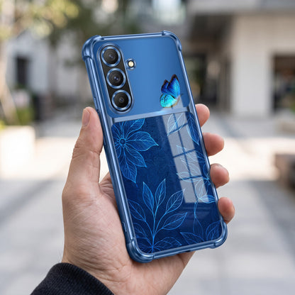 Samsung Galaxy A56 5G Azure Butterfly Dual-Tone Transparent Airbags Case