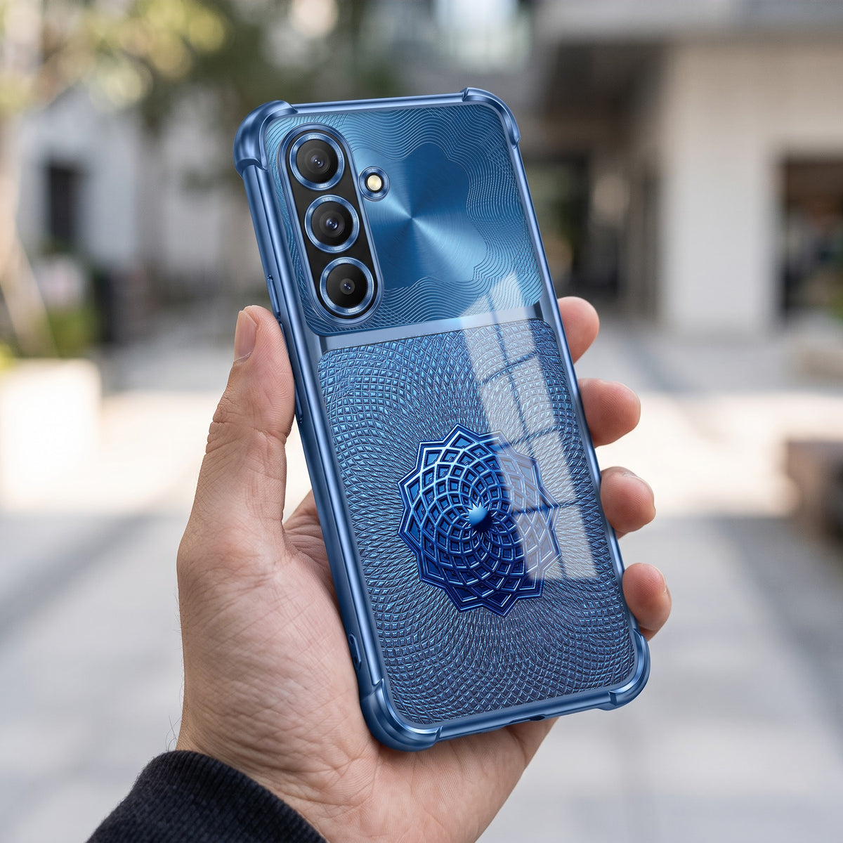 Samsung Galaxy A36 5G Blue Rose Luxe Dual-Tone Transparent Airbags Case