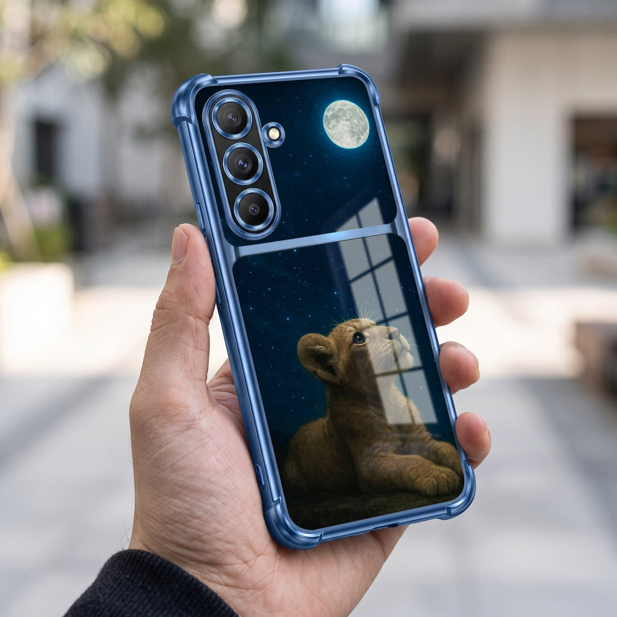 Samsung Galaxy A56 5G Moonlit Baby Lion Dual-Tone Transparent Airbags Case