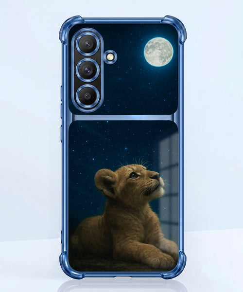 Samsung Galaxy A56 5G Moonlit Baby Lion Dual-Tone Transparent Airbags Case