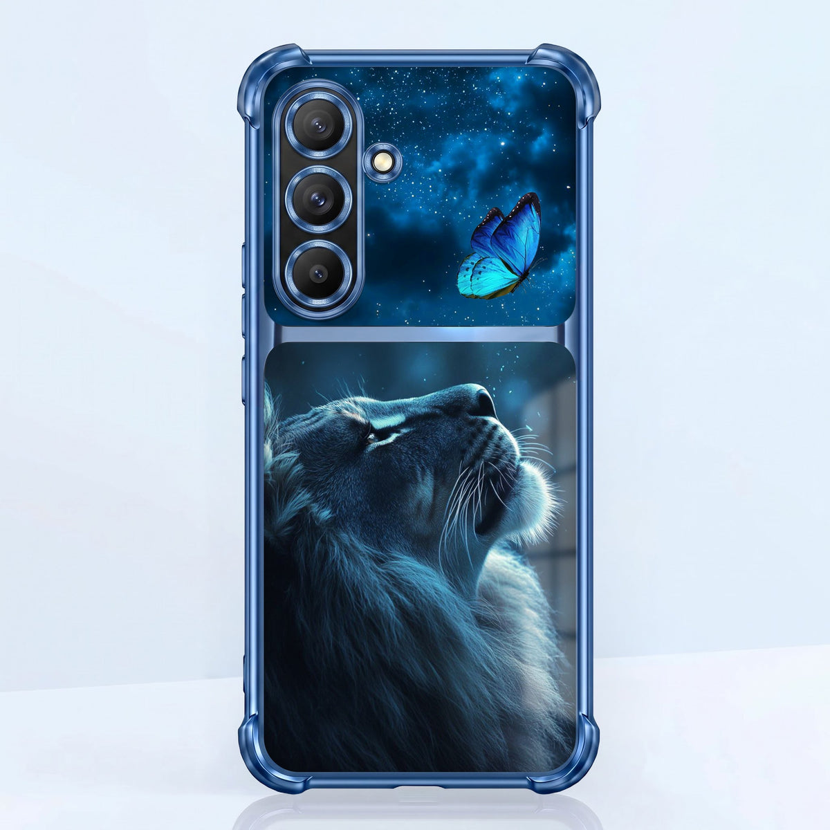 Samsung Galaxy A56 5G Mystic Lion Butterfly Dual-Tone Transparent Airbags Case