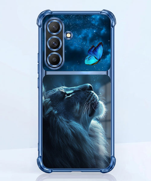 Samsung Galaxy A56 5G Mystic Lion Butterfly Dual-Tone Transparent Airbags Case
