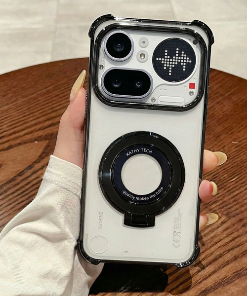 Nothing Phone 4a Pro 5G Original Luxury Magnifier Ring Stand Shockproof Airbags Corner Case