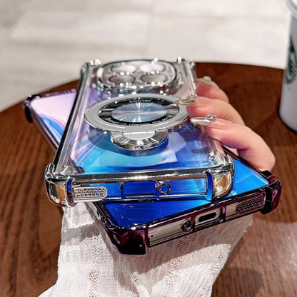 OPPO F29 5G Original Luxury Magnifier Ring Stand Shockproof Airbags Corner Case