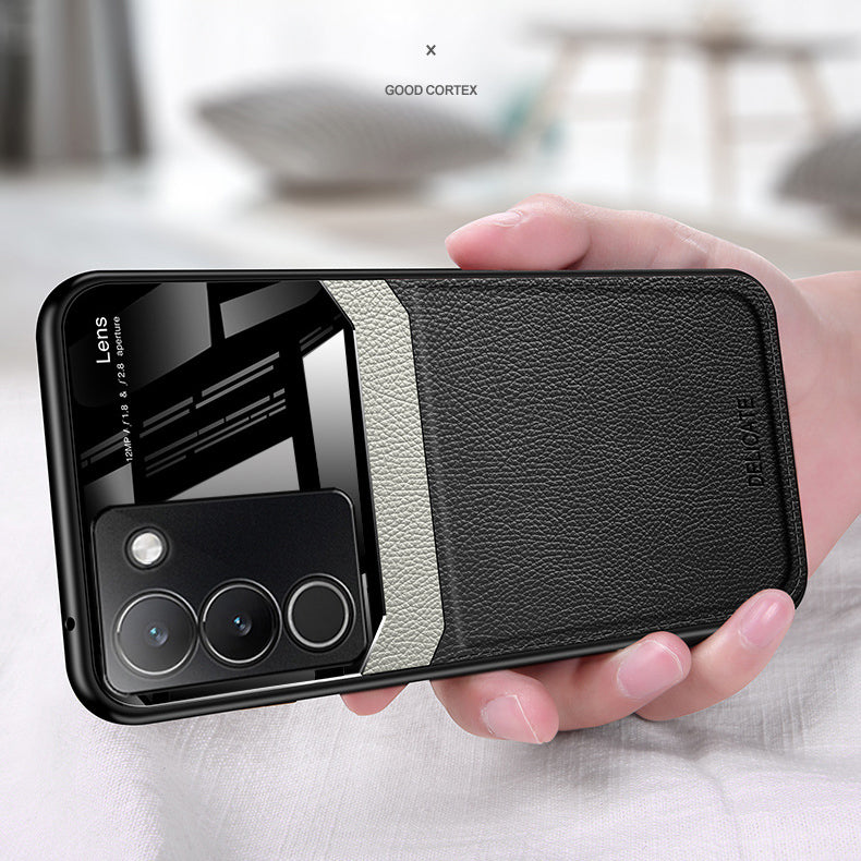 Vivo Y200 5G Premium Leather Lens Protective Case