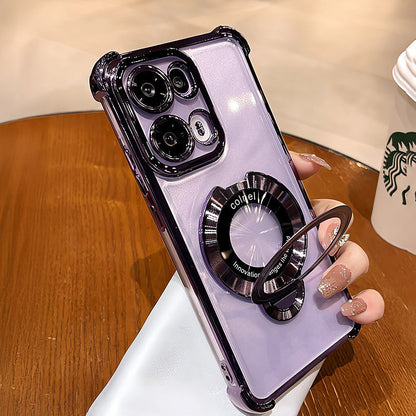 Oppo Reno13 5G Original Luxury Magnifier Ring Stand Shockproof Airbags Corner Case