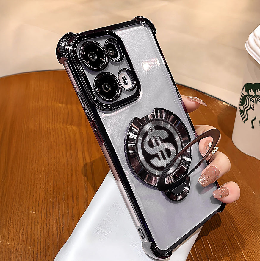 Oppo Reno13 5G Four Corner Airbags 100% Original Astro Money Magnet Rotating Dollar Case