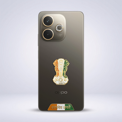 OPPO A5 Pro 5G Compatible Satyamev Jayate 3D Metal Emblem Sticker