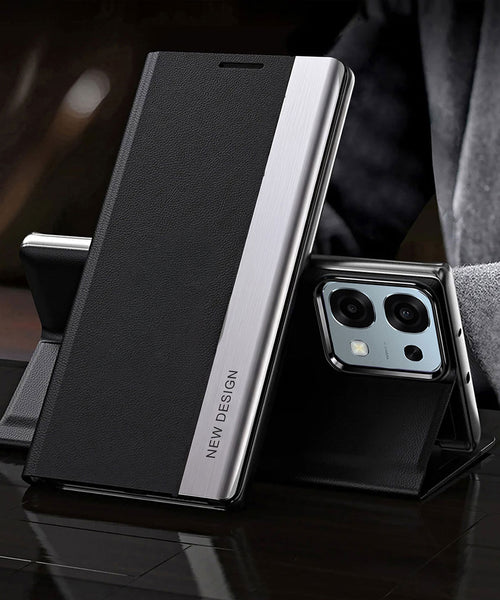 Oppo F31 5G Satyamev Jayate Metal Emblems Flip Leather Case