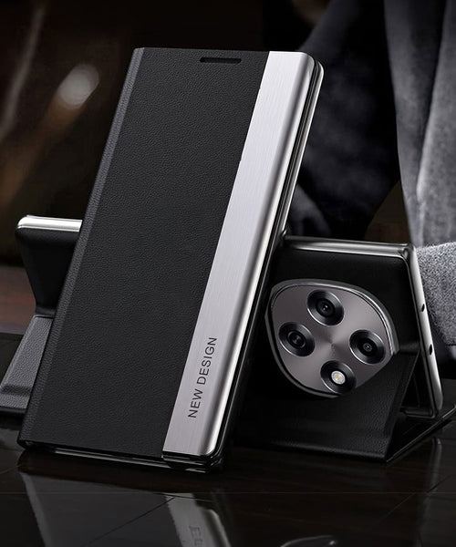 Oppo F31 Pro 5G Satyamev Jayate Metal Emblems Flip Leather Case