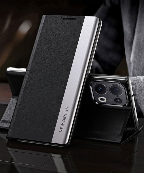 Oppo Reno 13 Pro 5G Satyamev Jayate Metal Emblems Flip Leather Case