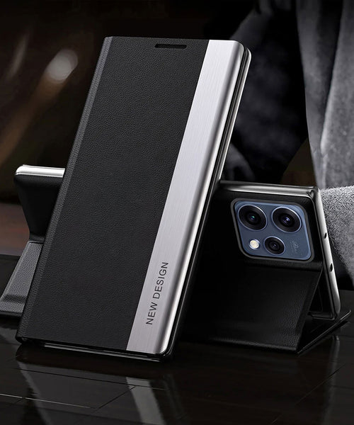 Oppo Reno 15 5G Satyamev Jayate Metal Emblems Flip Leather Case