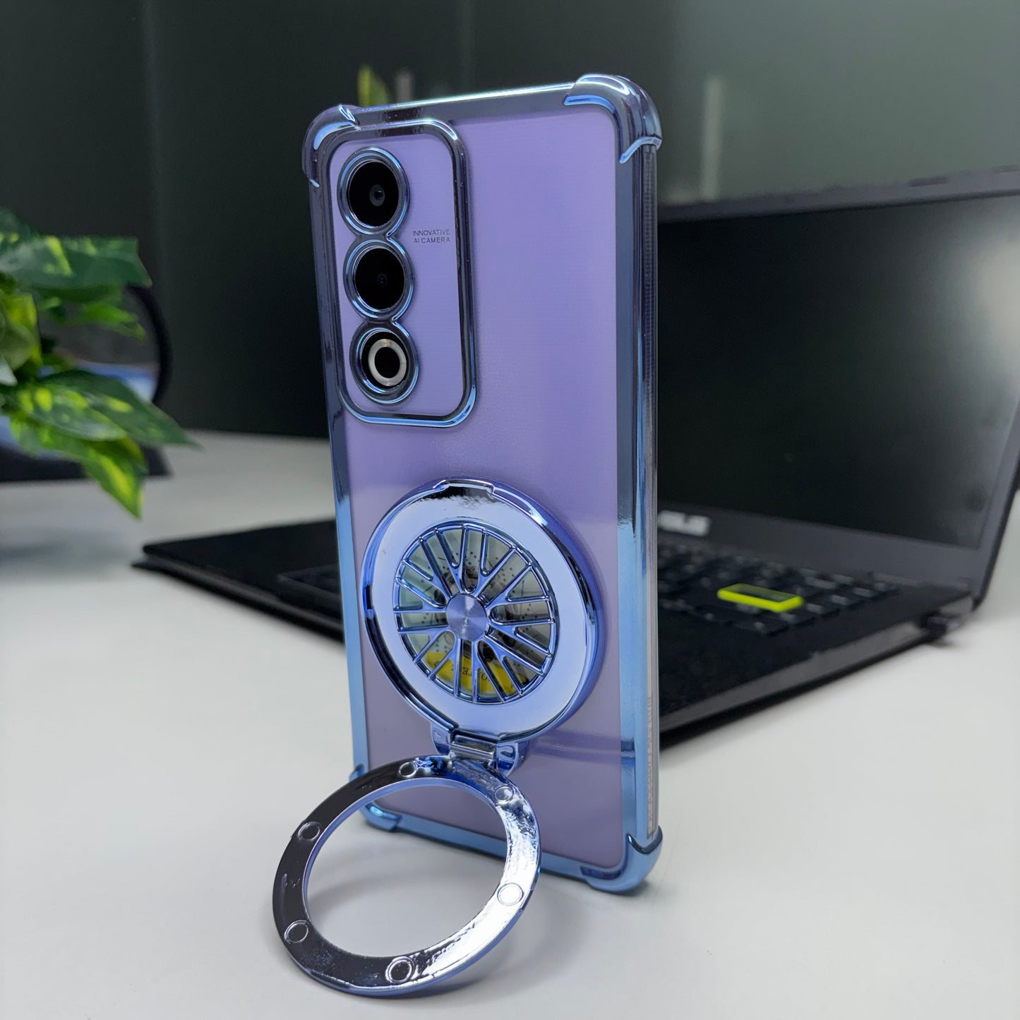 Oppo A3 Pro 5G Premium Stress Buster Wheel Rotating Shockproof Airbags Case