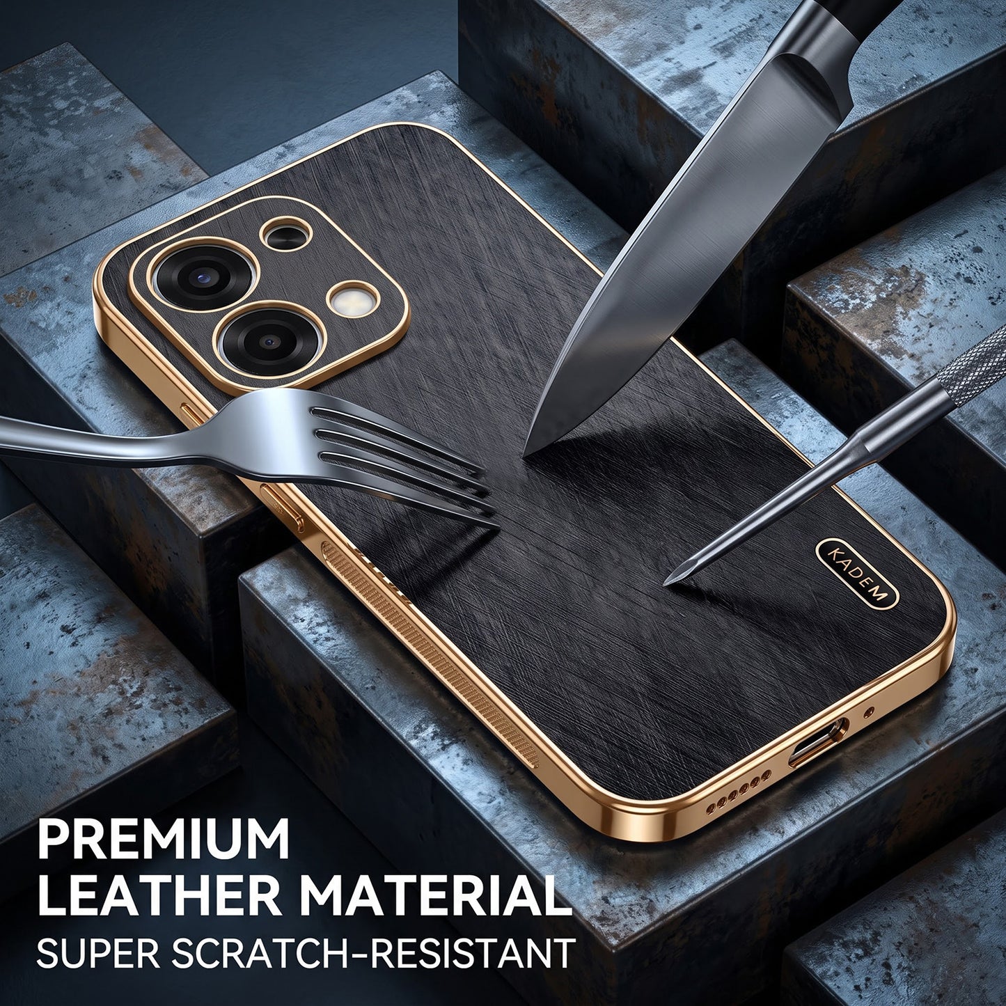 Oppo F31 5G Premium Electroplated Frame Gold Thread Pattern Soft Case