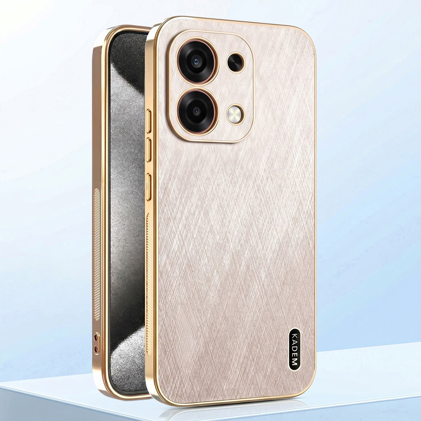 Oppo F31 5G Premium Electroplated Frame Gold Thread Pattern Soft Case
