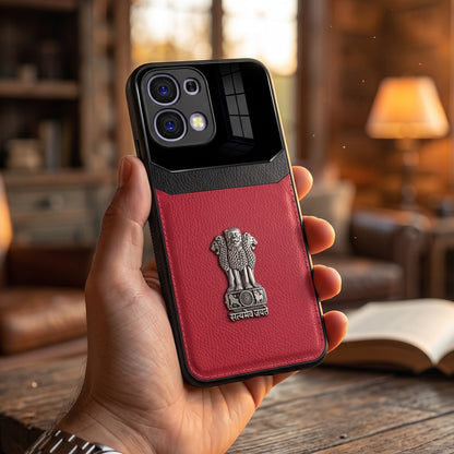 Oppo F31 5G Satyamev Jayate 3D Metal Leather Back Case