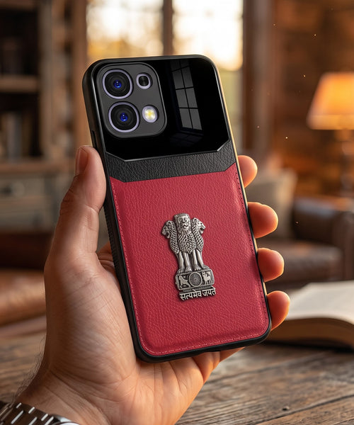Oppo F31 5G Satyamev Jayate 3D Metal Leather Back Case