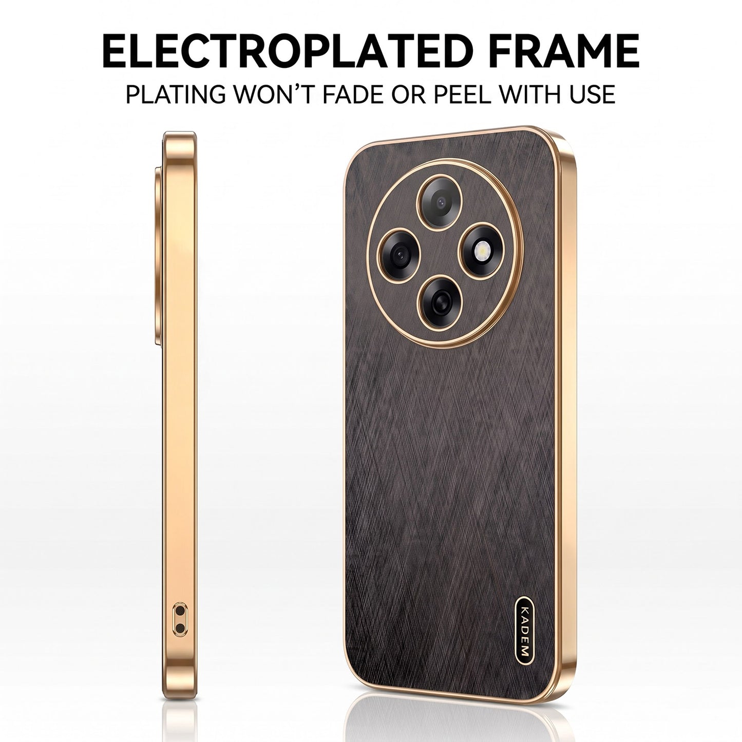 Oppo F31 Pro 5G Premium Electroplated Frame Gold Thread Pattern Soft Case