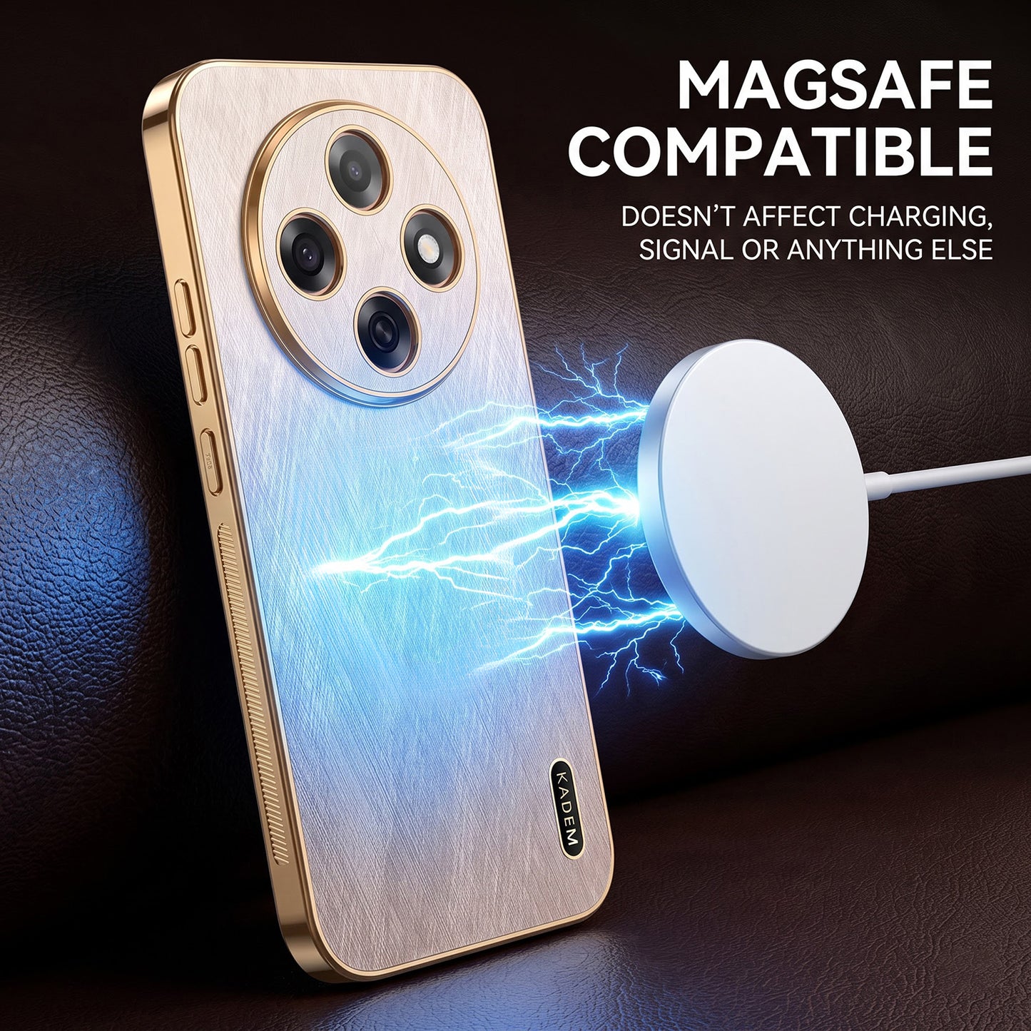 Oppo F31 Pro 5G Premium Electroplated Frame Gold Thread Pattern Soft Case