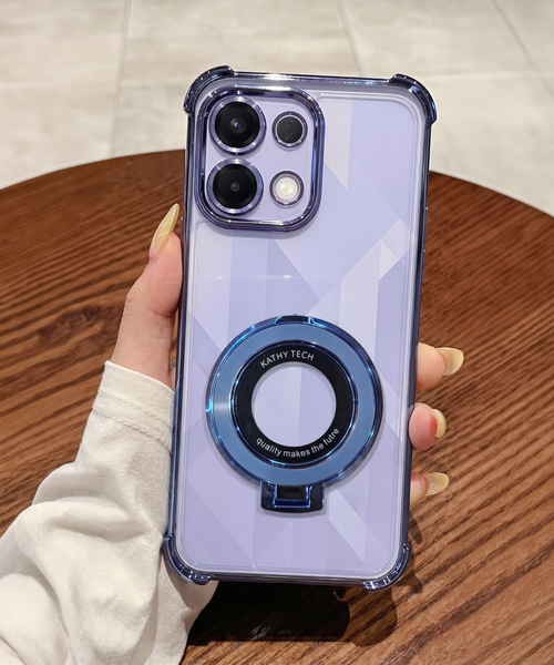 Oppo K13 5G Original Luxury Magnifier Ring Stand Shockproof Airbags Corner Case