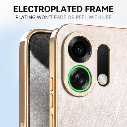 Oppo Reno K13 Turbo 5G Premium Electroplated Frame Gold Thread Pattern Soft Case