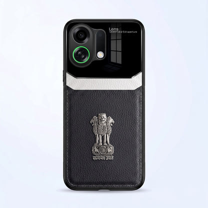 Oppo K13 Turbo 5G Satyamev Jayate 3D Metal Leather Back Case